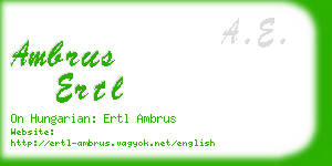 ambrus ertl business card